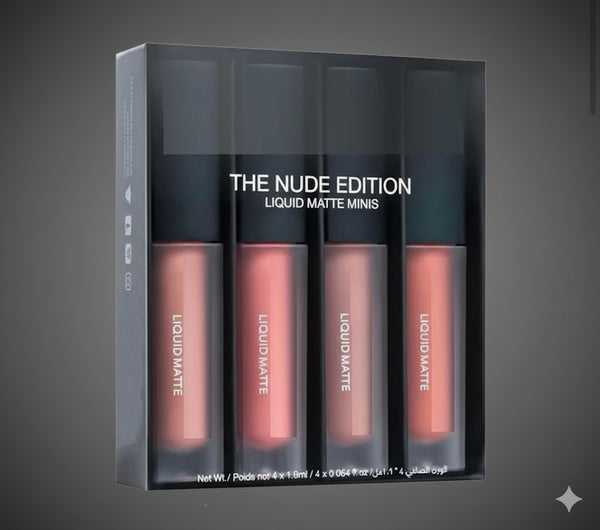 Nude Red Edition Different Shades Liquid Lipstick Set of 4 (16ml)